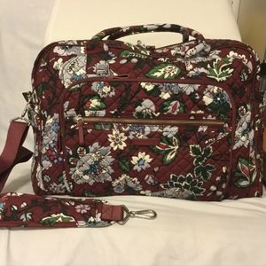 VERA BRADLEY Weekender Travel Bag Bordeaux Blooms